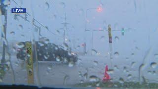 Pouring rain, hail in Elk Grove Village