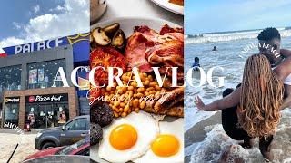 ACCRA VLOG| *Sunday Reset* MORNING ROUTINE + LABOMA BEACH + PALACE MALL + MORE