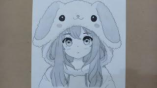 how to draw cute anime girl step by step || beautiful girl drawing step by step