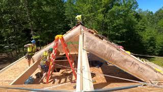 Bensonwood Custom Timber Frame Home Site Assembly Timelapse