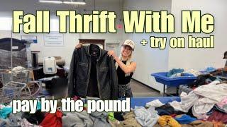 Thrift With Me at the Goodwill Outlet | Fall Staples, Vintage Finds, & Home Decor + Try-On Haul!