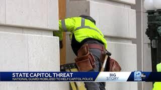 Windows at State Capitol boarded up