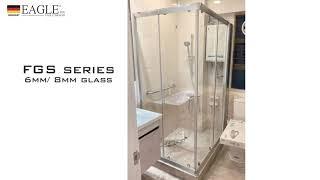 【德國EAGLE shower】英格衛浴 | 浴室浴屏玻璃趟門 FGS series 6mm/8mm aluminum glass door 鋁合金強化玻璃浴屏