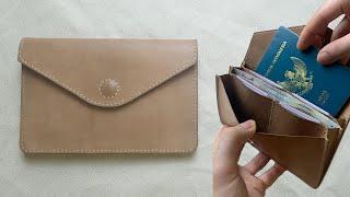 Making a HANDMADE Leather Travel Wallet | FREE PATTERN | PASSPORT WALLET | Leather Craft