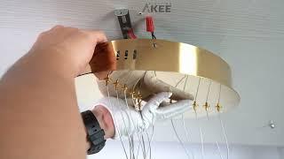 Akeelighting MD5076 installation Instruction- 5ring / 6ring gold led chandelier