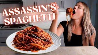 Assassin's Spaghetti (UNLIKE ANY PASTA YOU'VE EVER TRIED!) | Cooking, Talking, Mukbang!