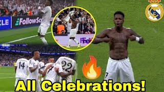 UNBELIEVABLE COMEBACK!All Real Madrid Celebration vs DortmundVinicius,Mbappe,Rudiger celebrating