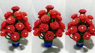 GULDASTA/DIY/NEW DESIGN GLITTER FOAM GULDASTA/WASTE PLASTIC BOTTLE FLOWERPOT/VASE/FOAM GULDASTA/FOAM