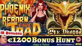 €1200 SLOTS BONUS HUNT **Play N Go Slots** Energoonz, Rise of Olympus 100, Raging Rex 2 & more