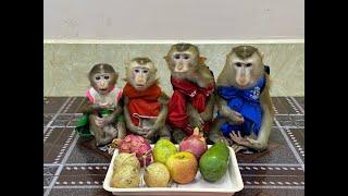 4 Siblings Sit Very WELL-MANNERED Waiting Mom To Come & Slice Fruity Dessert For Them To Eat ,