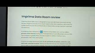 Imprima Virtual Data Room Review