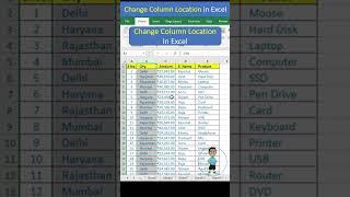 Change and Shift Column Location in Excel #msexcel #excel #exceltips #exceltutorial #microsoftexcel