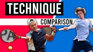 Holger Rune Vs Andrey Rublev: Forehand Technique Comparison