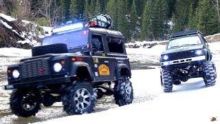 RC ADVENTURES - Gelände II 4x4 Defender D90 & Toyota Hilux Trail Finder 2 - Icy Scale RC Trucks