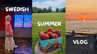 summer week in my life in SWEDEN vlog | strawberry picking, cinema, grilling, hockey