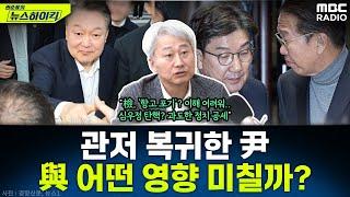 '구속 취소' 후 한남동 관저 복귀한 尹 대통령...국민의힘에 어떤 영향 미칠까? - 김근식, [권순표의 뉴스하이킥], MBC 250310 방송