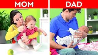 MOM VS DAD! Cool Parenting Hacks And Tricks By A PLUS SCHOOL