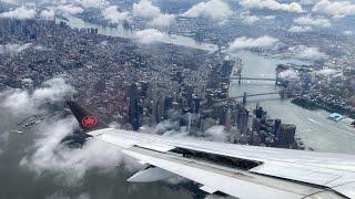 Scenic approach to LaGuardia Airport - Air Canada 728 YUL-LGA  - 10 July 2023 - Airbus A220-300