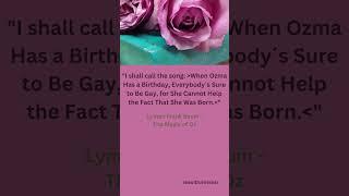 QUOTE - Lyman Frank Baum - The Magic of Oz / #teawithzitierbar #literature