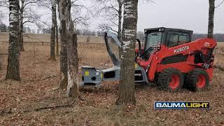 BaumaLight DSA530 Tree Saw on Kubota SSV75 Skid Loader