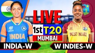 India Women vs West Indies Women, 1st T20 | Live Cricket Match Today | IND Women vs WI Women Live