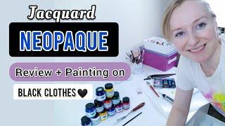 Jacquard NEOPAQUE vs SETACOLOR Opaque fabric paint Review on dark textiles | Does it stiffen fabric?