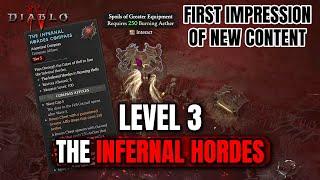 SEASON 5 NEW MECHANIC - First Impression & Rewards of Infernal Hordes - Diablo 4