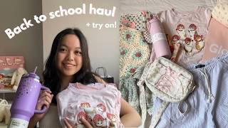 back to school haul 2024 + try on! || clothing, stationery, school supplies shopping vlog || college