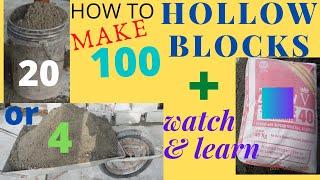 How to Make 100 Hollow Blocks per Bag of Cement