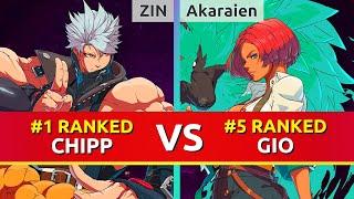 GGST ▰ ZIN (#1 Ranked Chipp) vs Akaraien (#5 Ranked Giovanna). Guilty Gear Strive