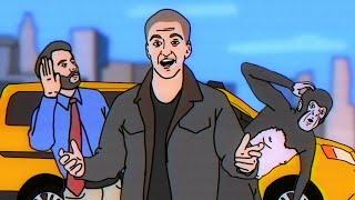Cash Cab but with a monkey