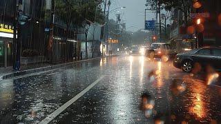 10 Hour Heavy Rain Walk Gets You Real Deep Relaxation. Sound for Meditation. White Noise ASMR.