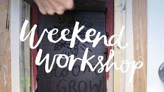 Weekend workshop | screen print a tote bag | drawing fluid and screen filler method | Mel Chadwick