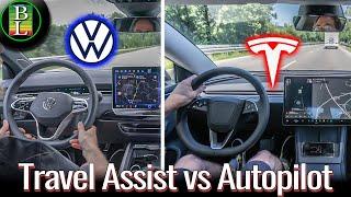 VW Travel Assist vs Tesla Autopilot