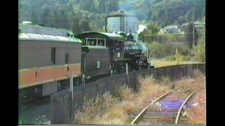 872. OP&E # 19 STEAM TRAIN back in by water tower on the Oregon Pacific & Eastern Cottage Grove Ore