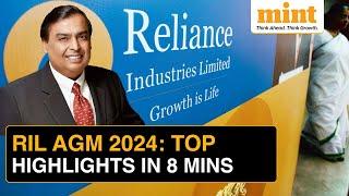 RIL AGM 2024 HIGHLIGHTS: Reliance-Disney Merger, AI Integration, Financial Performance In 8 Minutes