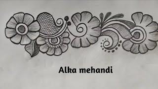 Beautiful pencil shading mehandi design ll Alka mehandi