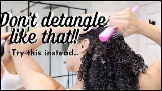 STOP DETANGLING YOUR HAIR LIKE THAT!  TRY THIS INSTEAD  | Natural Hair | AbbieCurls