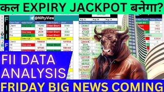 fii data analysis for tomorrow 22 august 2024 nifty expiry option chain analysis dhan option chain