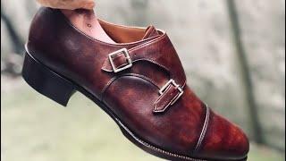 Making HANDMADE Monk Strap Shoes with Hand-Dyed Leather