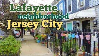 Walk tour inside Lafayette neighborhood in Jersey City, New Jersey, USA