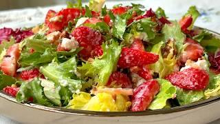 Клубника — не только для десерта! Вкусный Салат с Клубникой за 10 минут