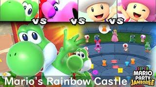 Super Mario Party Jamboree Yoshi vs Birdo vs Toad vs Toadette in Mario's Rainbow Castle