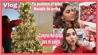 Ya pusimos el árbol Nevadocomprando cosas de Navidad para mi suegra.