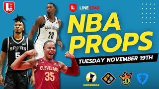 NBA Player Props 11/19 Underdog & PrizePicks | Best Bets NBA Tuesday November 19th