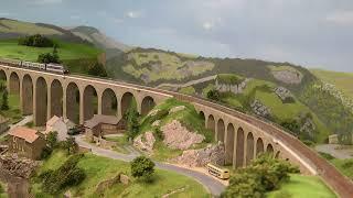 Spur N Modelleisenbahn: Viadukt von Mirandol – SNCF Spur N Anlage vom Club Maquettisme Sedanais