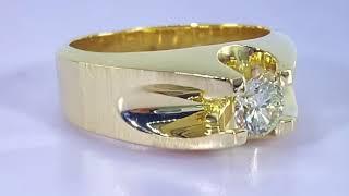 SOLD .65 ct DIAMOND mens solitaire pinky ring 14k yellow GOLD