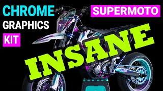 INSANE Chrome Custom Graphics Kit - KTM EXC 500 SUPERMOTO BUILD