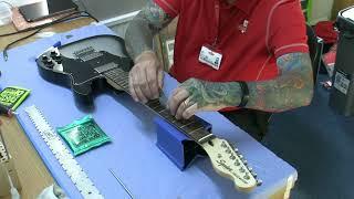 Squier 72 Telecaster: reseat and glue frets, fret level and setup...