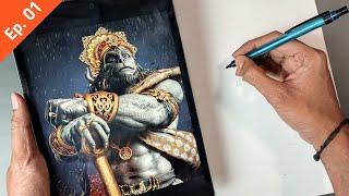 How To Draw Hanuman ji   Step By Step Drawing Tutorial   | Ep. 01 | its art adda #hanuman #drawing